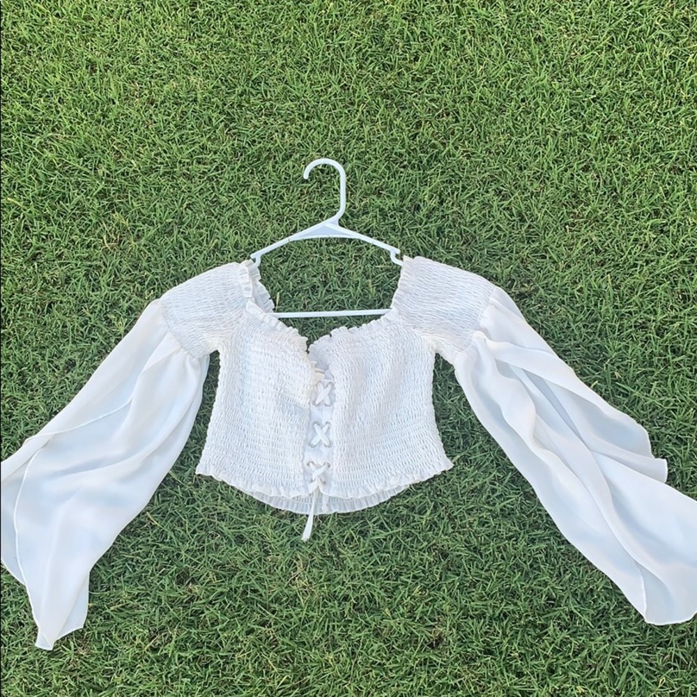 White Crop Top - Picture 2 of 4
